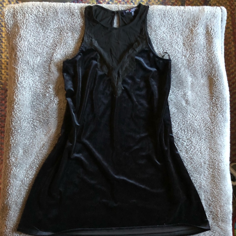 Velvet and mesh dress